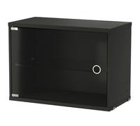 String - String Cabinet With Glass Door 30x58 cm, Black Stained Ash - Black Stained Ash