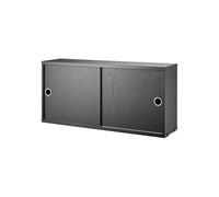 String String cabinet with sliding door Ash black stain, 78x20 cm