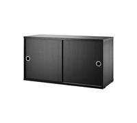String String cabinet with sliding door Black stained ash, 78x30 cm