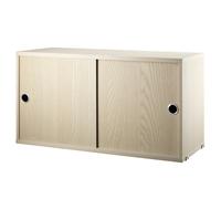 String - String Cabinet With Sliding Doors 30x78 cm, Ash - Ash Wood