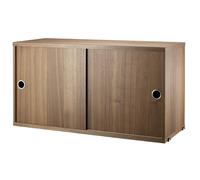 String - String Cabinet With Sliding Doors 30x78 cm, Walnut - Walnut