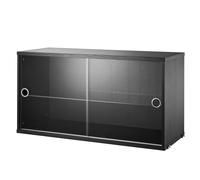 String String display cabinet Ash black stain, 78x30 cm