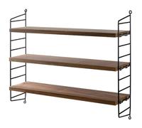 String - String Pocket Shelf, Walnut / Black - Black