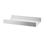 String - String Shelf With High Edge Metal 30x58 cm, Galvanized - Zinc