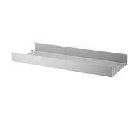 String - String Shelf With High Edge Metal 30x78 cm, Grey - Grey