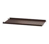 String - String Shelf With Low Edge Metal 58x30 cm, Dark Brown - Dark Brown