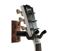 String Swing Guitar Hanger - Holder for Electric Acoustic and Bass Guitars - Stand Accessories for Home or Studio Wall - Musical Instruments Safe Without Hard Cases - Black Walnut Hardwood CC01K-BW