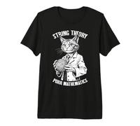 String Theory Cat Funny Physics Mathematics Scientist Math Premium T-Shirt