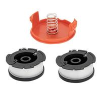String Trimmer Replacement Spool, Strimmer Spool Compatible with Black & Decker AF-100-3ZP GH900 GH600 String Trimmer, 30ft 0.065" Autofeed Weeding Eater Spools (2 Spool+1 Cover +1String）