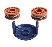 String Trimmer Spool and Line with Cover Cap, 2-Pack, Auto-Feed Replacement for Cordless Grass Trimmers, Nylon Line, Ea-sy Install