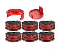 String Trimmer Spool Replacement Kit for Hyper Tough HT18-401-004-01 Includes 6 Spools 2 Covers and 1.6mm Nylon Line per Spool