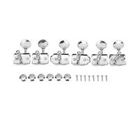 STRING TUNING KEY METAL DELICATE PEGS REPLACEMENT ELECTRIC GUITAR RETRO STYLE 6PCS (Silver)