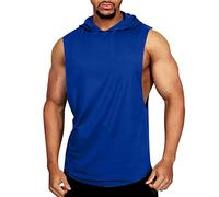 String Vests for Men Uk Mens Sleeveless Zip Up Hoody Sweatshirt with Pocket Mens Workout Tank Tops with Hood Casual Gilet Jacket Jumper Top Gym Workout Running Hooded