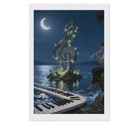 String Vine Moon Diamond Art Kits for Adults 8"x12" DIY Diamond Painting Kit for Beginners Gem Art Painting with Round Full Drill Diamonds DIY Paint Paintings for Home Wall Decor Gift