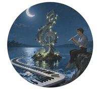 String Vine Moon Personalized Jigsaw Puzzles, 195Pcs Custom Wooden Jigsaw Puzzle Round Puzzle Gift Adult