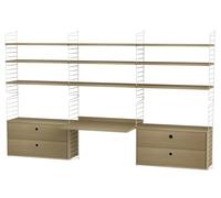 String Workroom Workplace F String Furniture Oak - White - STRING WORKSPACE F EICHE
