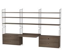 String Workroom Workplace F String Furniture Walnut - Black - STRING WORKSPACE F WALNUSS