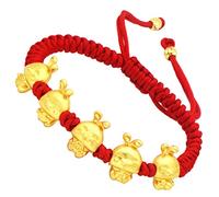 String Wufu Swift Soft Color Rope Cute Rabbit for Accessory Bracelet Wrist Jewelry Red Alloy