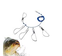 Stringer Fishing Rustproof High-Strength Quick Lock Clip | Trout Salmon Stringer Rope Ring Link for Lake, River, Boat, Shore, Bank, Stream, Pond, Pier, Beach