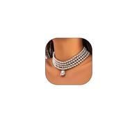 Stringex Boho Gold Multilayer 1920s Necklace for Women Chunky Layered Beads Choker Necklaces Dainty Adjustable Handmade Beaded Pendant Necklaces Jewelry Gifts, L, Resin, No Gemstone