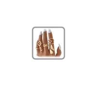 Stringex Chunky Dome Knuckle Rings Set for Women Statement Stackable Open Finger Rings Adjustable Thick Liquid Heart Thumb Ring Jewelry Accessories