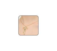 Stringex Fashion Gold Bow Choker Necklace for Women Simple Ribbon Bow Pendant Necklaces Dainty Bowknot Collar Necklace Holiday Jewelry Accessories for Her, L, Metal, No Gemstone
