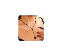 Stringex Retro Goth Red Teardrop Pendant Necklace,Black Rhinestone Chain Tassel Y Necklace,Y2k Punk Blood Water Drop Choker Necklace Vampire Halloween Jewelry, L, Zinc, Crystal
