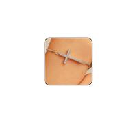 Stringex Sparkling Zirconia Cross Lariat Bracelet for Women Adjustable Christian Crucifix Slider Hand Chain Faith Based Gifts for First Communion Baptism, L, Cubic Zirconia, no gemstone
