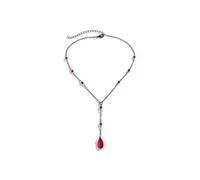 Stringex Vintage Punk Blood Drop Tassel Pendant Necklace for Women Her Gothic Water Drop Choker Necklace Teardrop Y Necklace Halloween Jewelry Gift, Zinc, No Gemstone