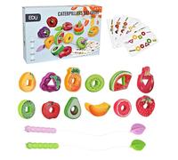 Stringing Beads, Fruits Vegetables Threading Toys | Farm Lacing Beads & Matching Shapes Fine Motor Skills Toy for 3-5 Year Old Toddler