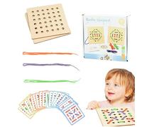 Stringing Toy Set - Durable Wooden Lacing Beads Boards, Hands-On Educational Play For Kids, Enhance Dexterity, Focus, And Creativity | Indoor Quiet Time Activity For Boys And Girls