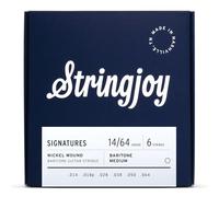 Stringjoy BAL14B Baritone Signatures Nickel Electric Guitar Strings, 14-64 Balanced Medium Gauge, Baritone Guitars Strings Electric 6 String Set