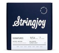 Stringjoy BAL97 7 String Signatures Nickel Electric Guitar Strings, (Balanced Super Light Gauge, 9-54)
