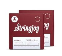 Stringjoy Balanced Heavy Gauge Naturals Phosphor Bronze Acoustic Guitar Strings 14-59, NB1459, Long-Lasting Clear & Shimmering Tone, 6 String Set, 2-Pack