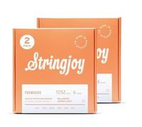Stringjoy Balanced Super Light Foxwoods Coated Phosphor Bronze Acoustic Guitar Strings 11-52, FW1152, Long-Lasting Tone and Sound Quality, Acoustic 6 String Set, 2-Pack