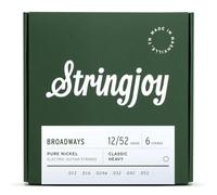 Stringjoy Broadways Classic Heavy Gauge (12-52) Pure Nickel Electric Guitar Strings