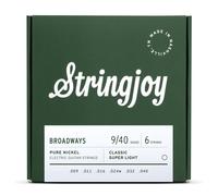 Stringjoy Broadways Classic Super Light Gauge (9-40) Pure Nickel Electric Guitar Strings