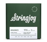 Stringjoy Broadways Heavy Bottom Super Light Gauge (9-46) Pure Nickel Electric Guitar Strings