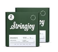 Stringjoy Classic Super Light Gauge Broadways Pure Nickel Electric Guitar Strings 9-40, BR0940, Vintage Sound & Exceptional Feel, Electric Guitar 6 String Set, 2-Pack
