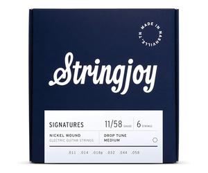 Stringjoy DRP11 Signatures Nickel Wound Guitar Strings, 11-58 Drop Tune Medium Gauge, Electric Guitar Strings for Enhanced Tone