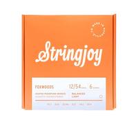 Stringjoy FW1254 Foxwoods Coated Phosphor Bronze Acoustic Guitar Strings 12-54 Light Gauge, Long-Lasting Tone, Smooth Playability, Acoustic Guitar Strings 6 String Set, Premium Guitar Accessories
