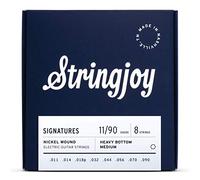 Stringjoy HVY118 8 String Signatures Nickel Electric Guitar Strings, (Heavy Bottom Medium Gauge, 11-90)