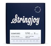 Stringjoy HVY118 8 String Signatures Nickel Electric Guitar Strings, (Heavy Bottom Medium Gauge, 11-90)