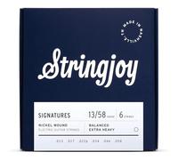 Stringjoy Signatures 13-58 Balanced Extra Heavy Gauge - Nickel Wound Electric Guitar Strings - Balanced Tension for Exceptional Playability and Powerful Tone, Electric 6 String Set, 1-Pack