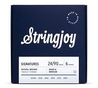 Stringjoy Signatures Nickel Wound Bass VI Strings, 24-90 Balanced Medium Gauge, 6 String Electric Guitar Set, Optimal Tone and Durability, Made in Nashville, TN USA