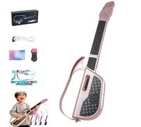 Stringless Smart Guitar, Kids Electric Musical Guitar, Foldable Travel Backing Guitarra for Kid Toddler, Musical Instrument Toys for 3+ Year Old New Year Birthday Gifts,Easy to Play (Red)