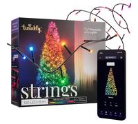 Twinkly Strings 100 LED RGB, LED Light String for in- and Outdoor, Christmas Lights, Smart LED Lights, Mappable LEDs, Compatible with Alexa and Google Home, IP44, Controlled by App, Black Wire, 8m