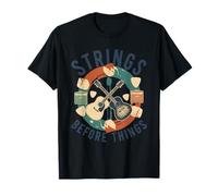 Strings Before Things Acoustic Guitar Collector Guitarist T-Shirt