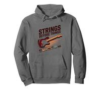Strings Before Things Electric Guitar Pedal Collector Music Pullover Hoodie