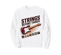 Strings Before Things Electric Guitar Pedal Collector Music Sweatshirt